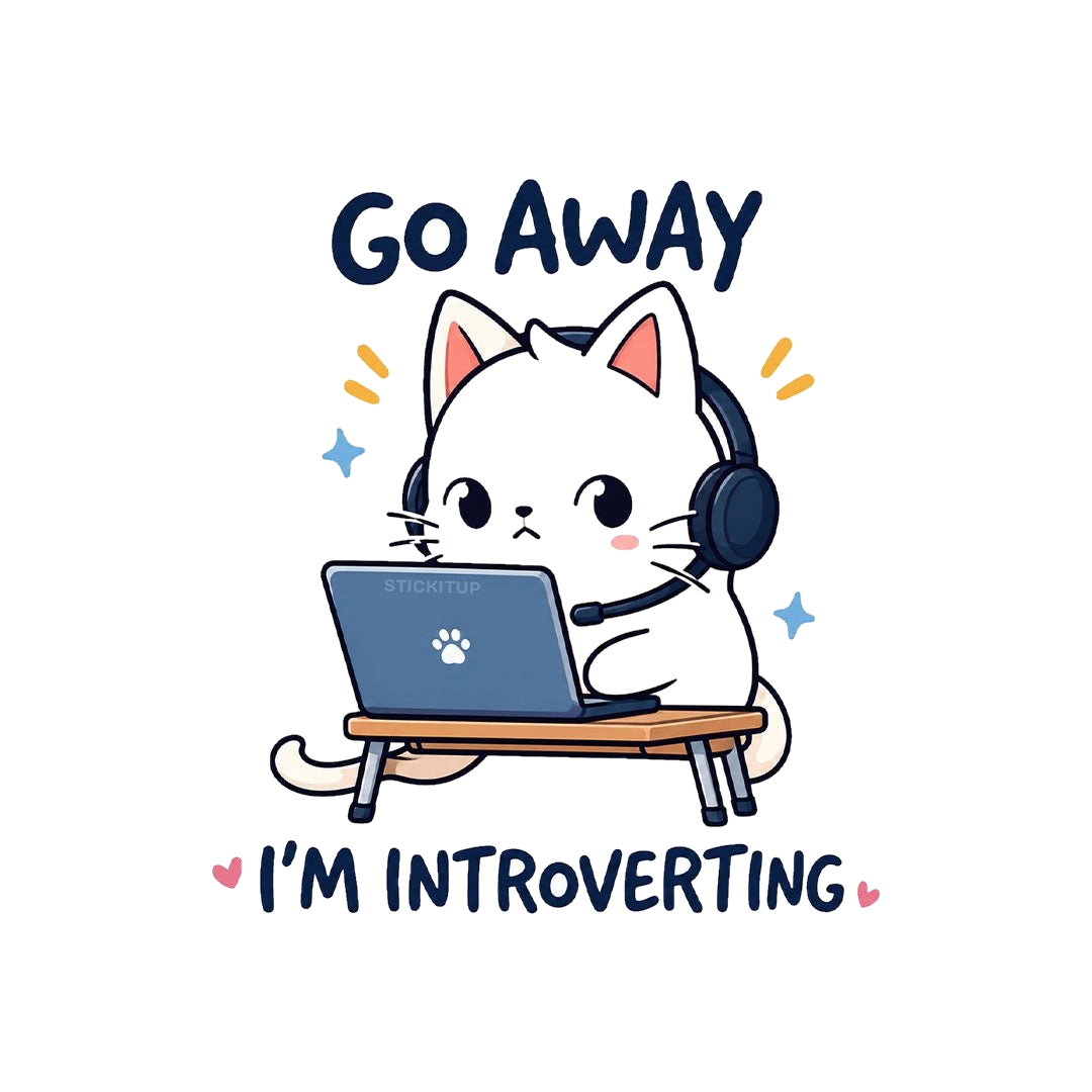 Go Away Im Introverting Sticker